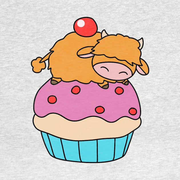 Little Highland Cow Cupcake by saradaboru